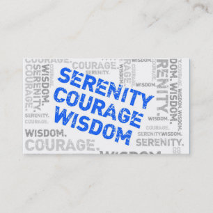 Carte De Visite Sérénité Courage Sagesse Collage Word