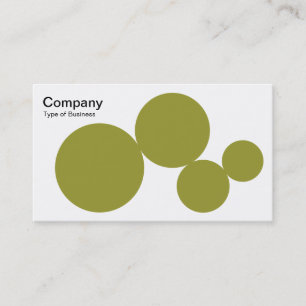 Carte De Visite Série circulaire - Vert olive sur blanc