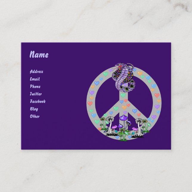 Carte De Visite Serpent de symbole de paix (Devant)