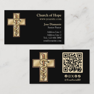 Carte De Visite Serpent sur Croix