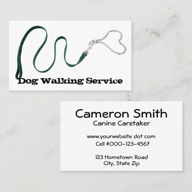 Carte De Visite Serpentine Green Leash & Heart Chain (Devant / Derrière)