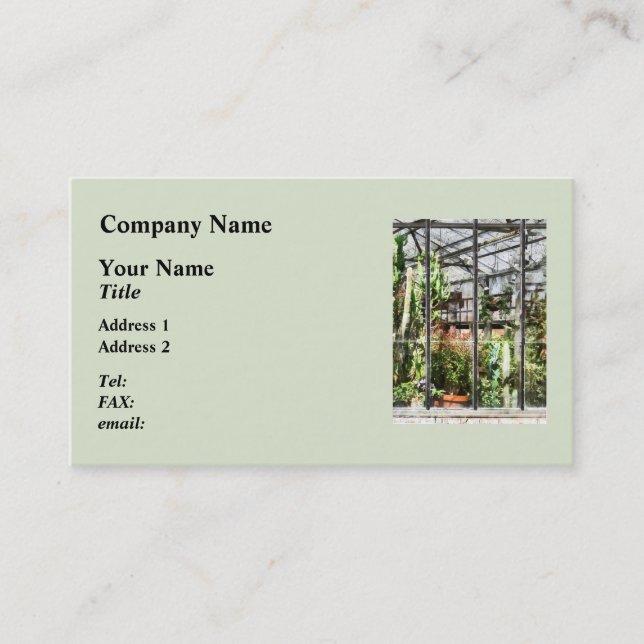 Carte De Visite Serre Avec Gros Cactus (Devant)