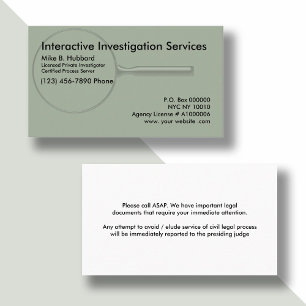 Carte De Visite Serveur de processus de chercheur privé