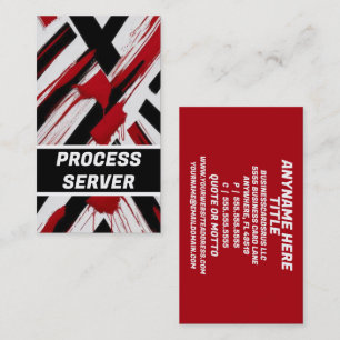 Carte De Visite Serveur de processus noir et rouge