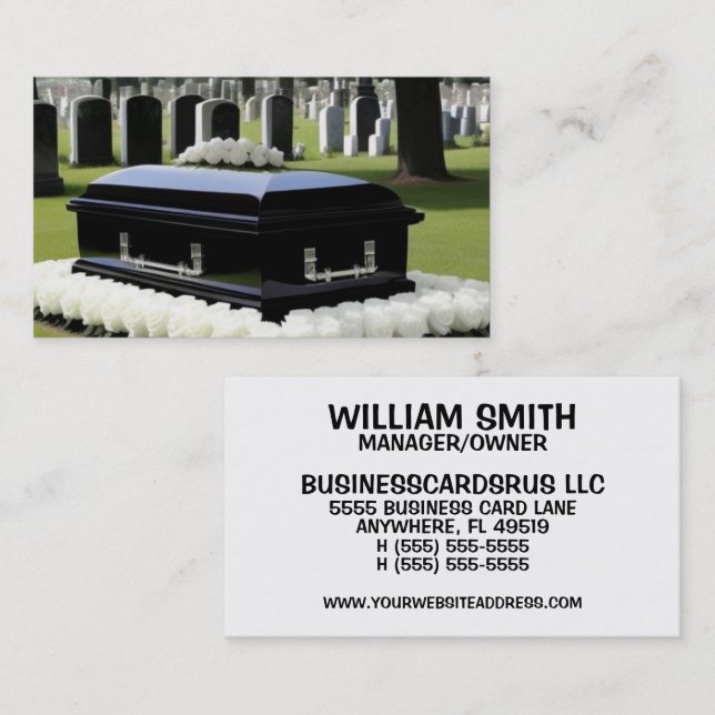 Carte De Visite Service à quai Funéraire Accueil Directeur (Devant / Derrière)