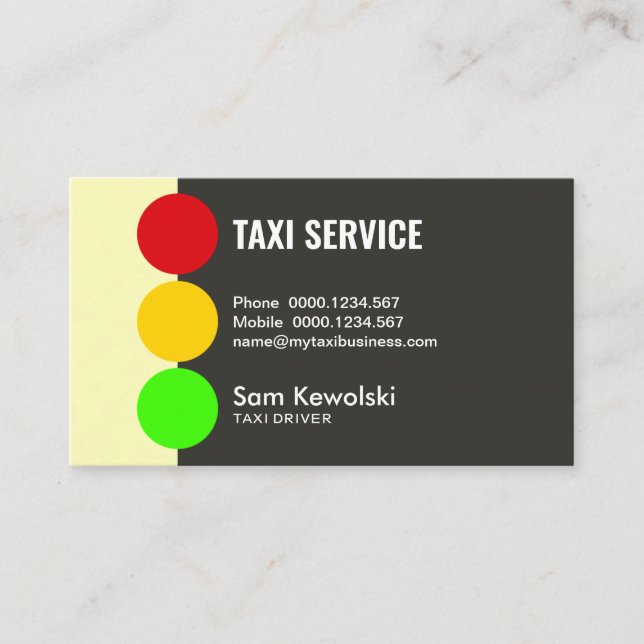 Carte De Visite Service Abstrait de taxi pour signalisation des fe (Devant)