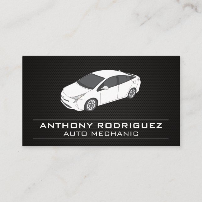Carte De Visite Service Auto | Automobile blanche (Devant)