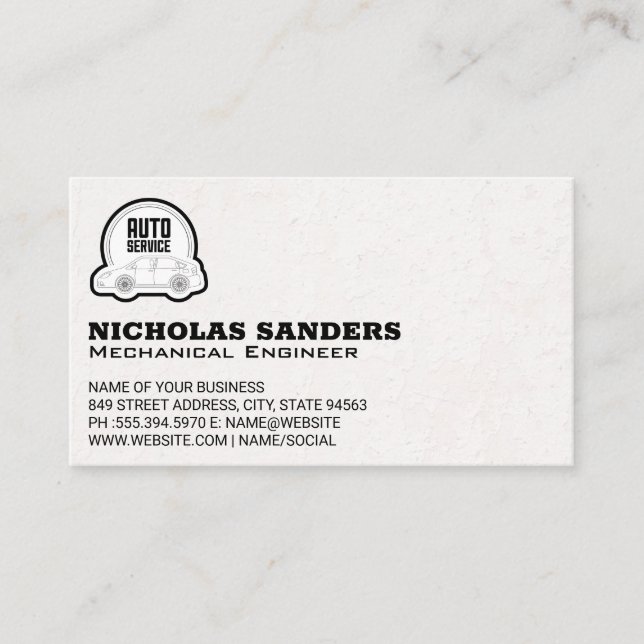 Carte De Visite Service Auto | Logo de voiture (Devant)