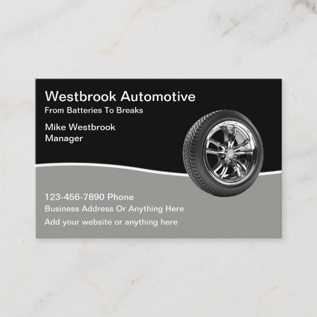 Carte De Visite Service Automobile Moderne Avec Logo Templ (Devant)