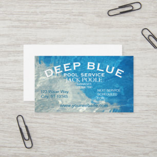 Carte De Visite Service bleu frais de piscine