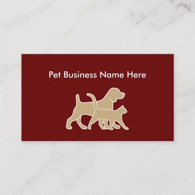 Carte De Visite Service Businesscards simple d'animal familier (Devant)