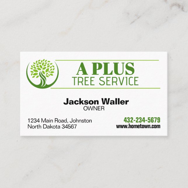 Carte De Visite Service d'ajustement de l'arborescence (Devant)