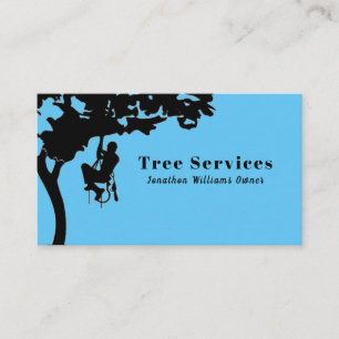 Carte De Visite Service d'ajustement de l'arbre professionnel bleu