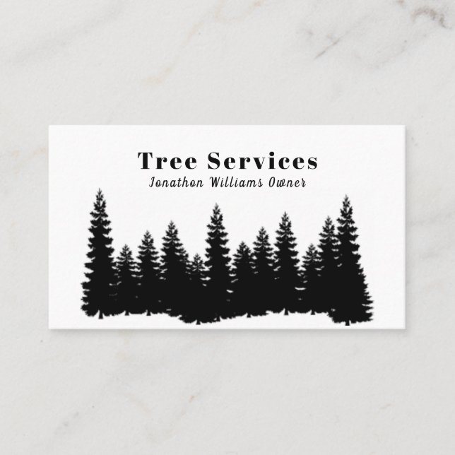 Carte De Visite Service d'ajustement de l'arbre professionnel Fore (Devant)