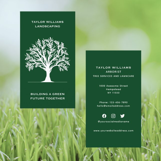 Carte De Visite Service d'aménagement des arbres de la pelouse des (Créateur téléchargé)