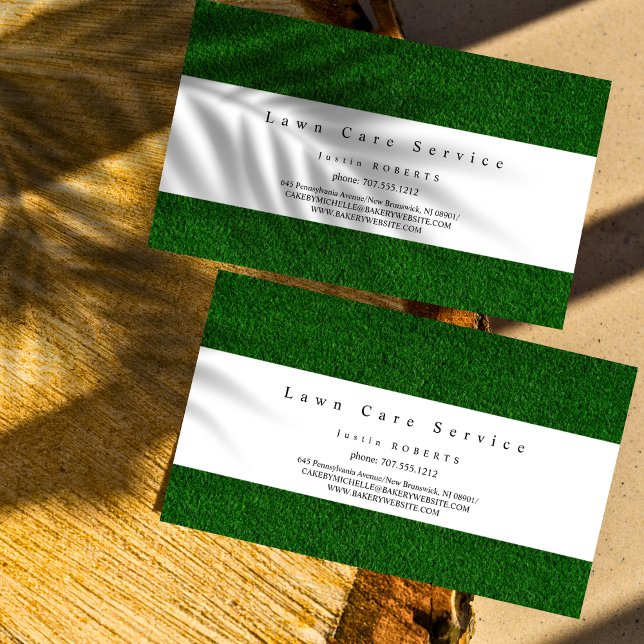 Carte De Visite Service d'aménagement paysager de la pelouse Vert  (Créateur téléchargé)