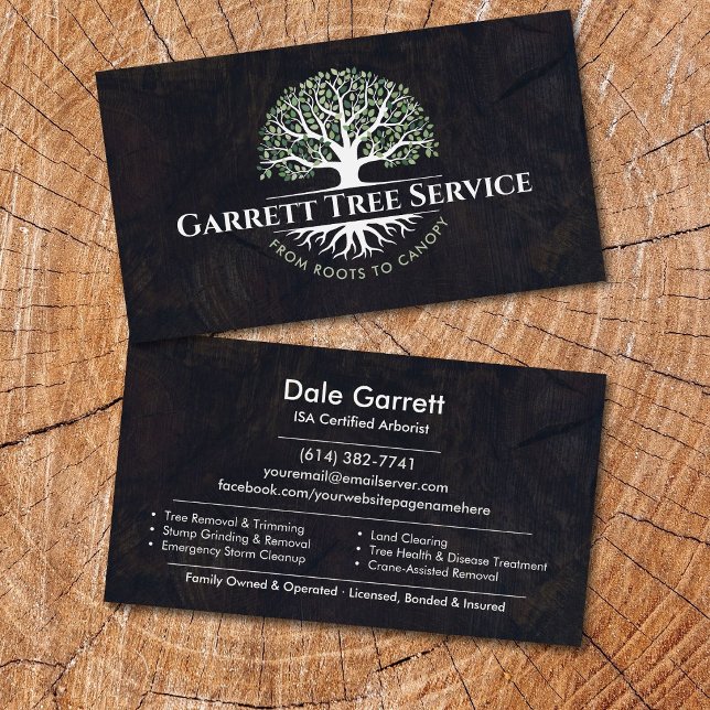 Carte De Visite Service d'arboriste professionnel  (Créateur téléchargé)