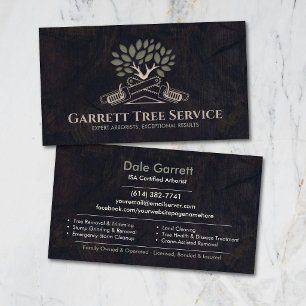 Carte De Visite Service d'arboriste professionnel 