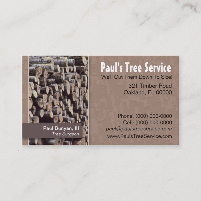 Carte De Visite Service d'arbre/carte de visite de bois de (Devant)