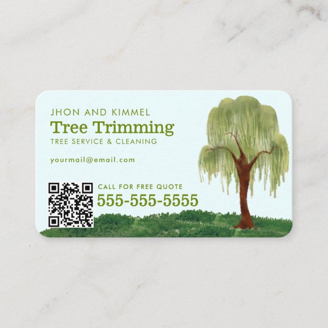 Carte De Visite Service d'arbre paysager professionnel (Devant)