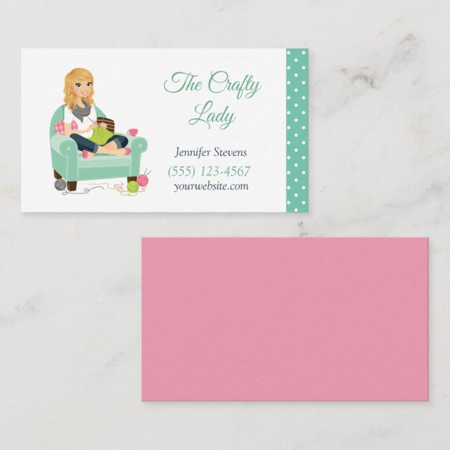 Carte De Visite Service d'artisanat de Crochet (Devant / Derrière)
