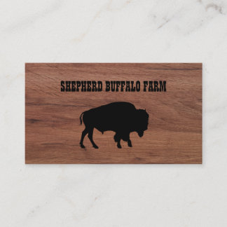 Carte De Visite Service de bison rustique Bois