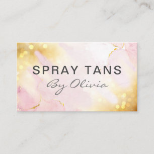 Carte De Visite Service de bronzage en Spray Or Rose Chimant
