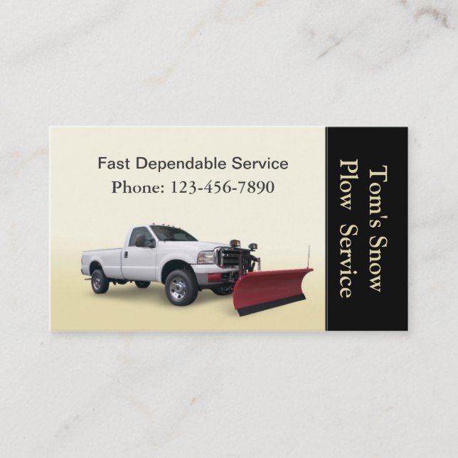 Carte De Visite Service de camion à neige (Devant)