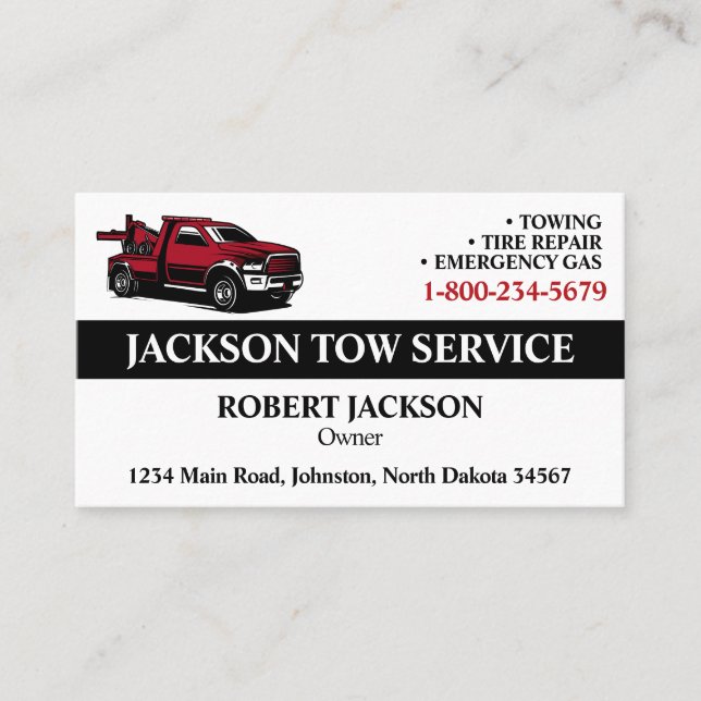 Carte De Visite Service de camion professionnel (Devant)
