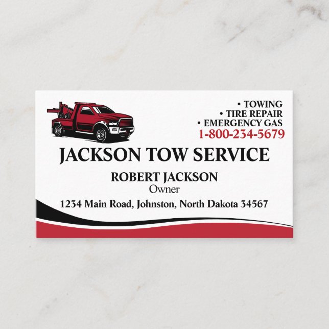 Carte De Visite Service de camion professionnel (Devant)