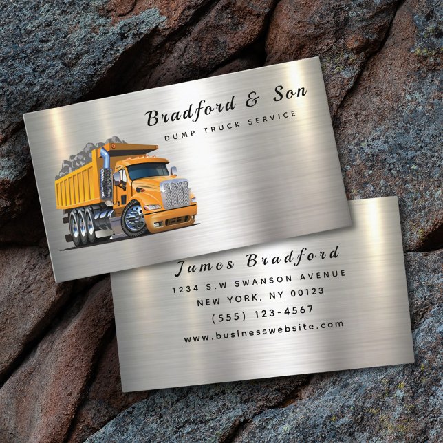 Carte De Visite Service de Camion professionnel Société Chrome (Créateur téléchargé)