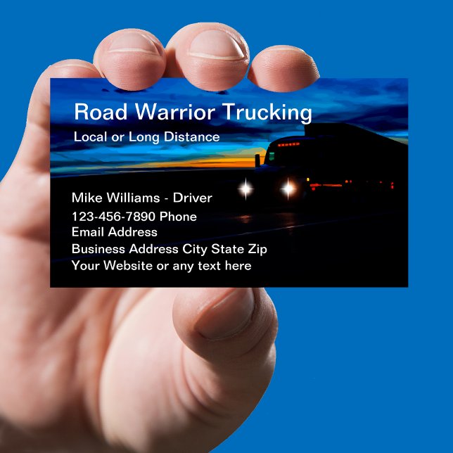 Carte De Visite Service de camionnage de conducteur de camion de v (Créateur téléchargé)