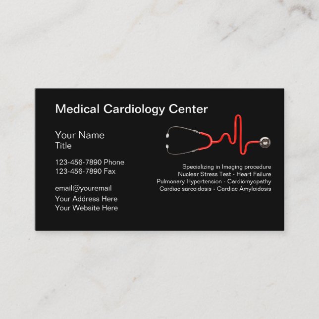 Carte De Visite Service de cardiologie Médicale (Devant)