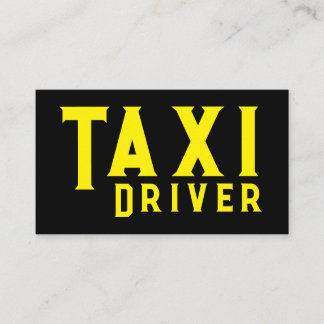 Carte De Visite Service de chauffeur de taxi de nuit TAXI jaune