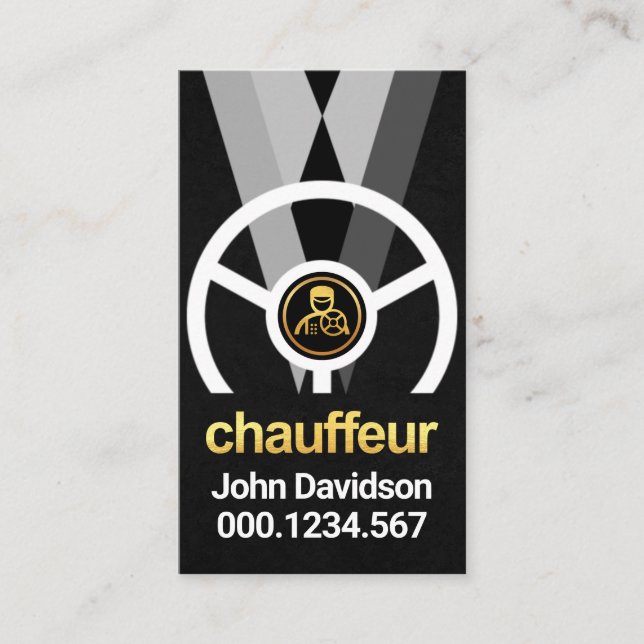 Carte De Visite Service de chauffeur Gold Chauffeur (Devant)