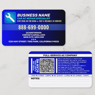 Carte De Visite Service de Climatisation Automobile Meilleure Ré