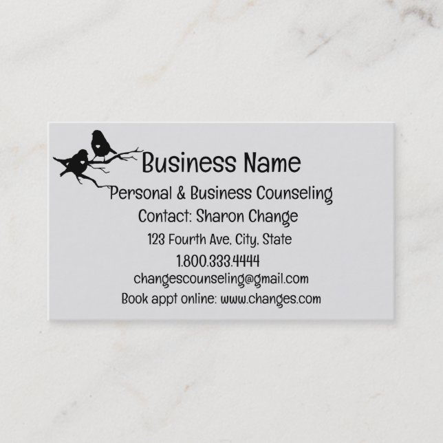 Carte De Visite Service de conseil personnel de deux silhouettes d (Devant)