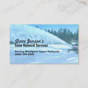 Carte De Visite Service de déblayement de Snowplowing de