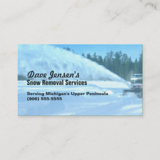Carte De Visite Service de déblayement de Snowplowing de