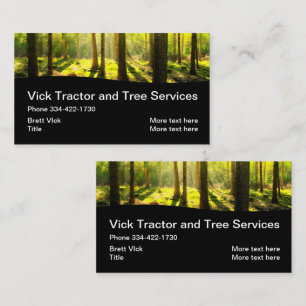 Carte De Visite Service De Défrichage Et De Tracteur D'Arbre