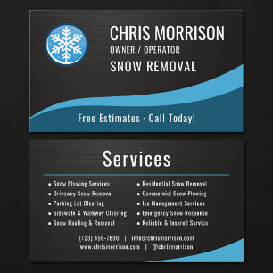Carte De Visite Service de déneigement Métallique