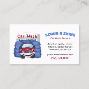 Carte De Visite Service de détails auto de lavage de voiture