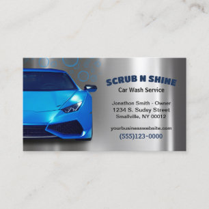 Carte De Visite Service de détails auto de lavage de voiture