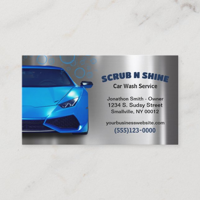 Carte De Visite Service de détails auto de lavage de voiture (Devant)