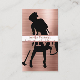 Carte De Visite Service de femme de ménage nettoyage Rose Gold