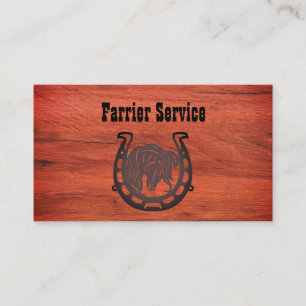 Carte De Visite Service de fer à cheval rustique pour le bois