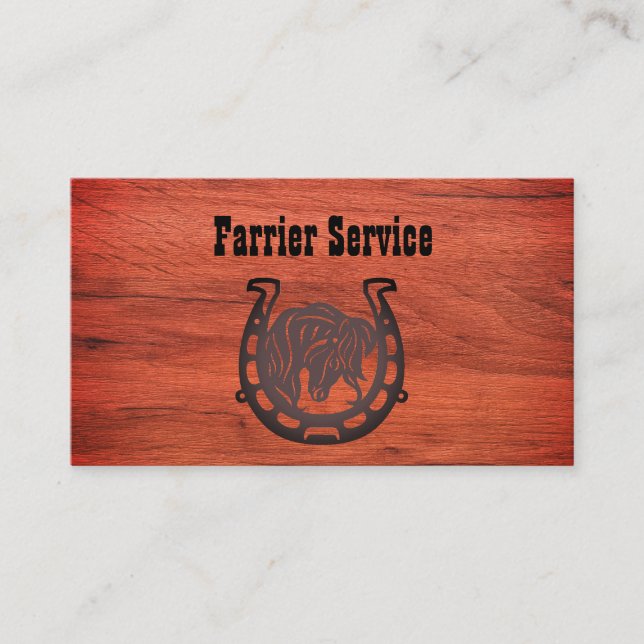 Carte De Visite Service de fer à cheval rustique pour le bois (Devant)
