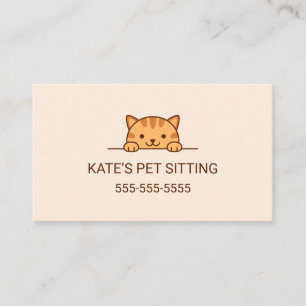 Carte De Visite Service de garde d'animaux de compagnie Orange Tab