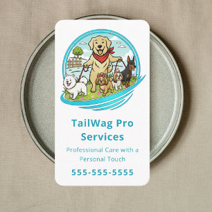 Carte De Visite Service de garde de chiens heureux Promeneur de ch