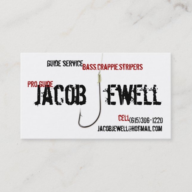 Carte De Visite Service de guide de la pêche de Jacob (Devant)